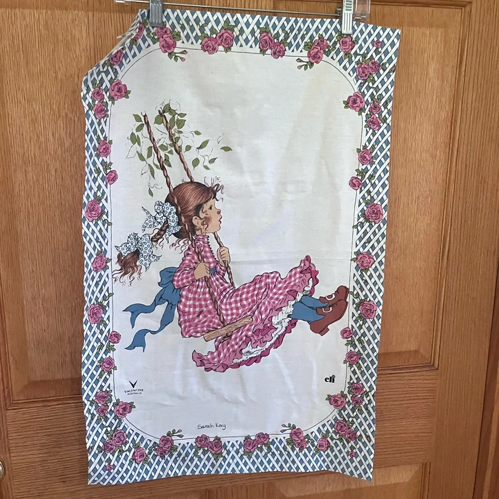 Sarah Kay vintage linen tea towel
